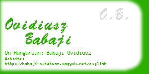 ovidiusz babaji business card